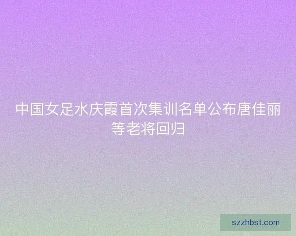 中国女足水庆霞首次集训名单公布唐佳丽等老将回归